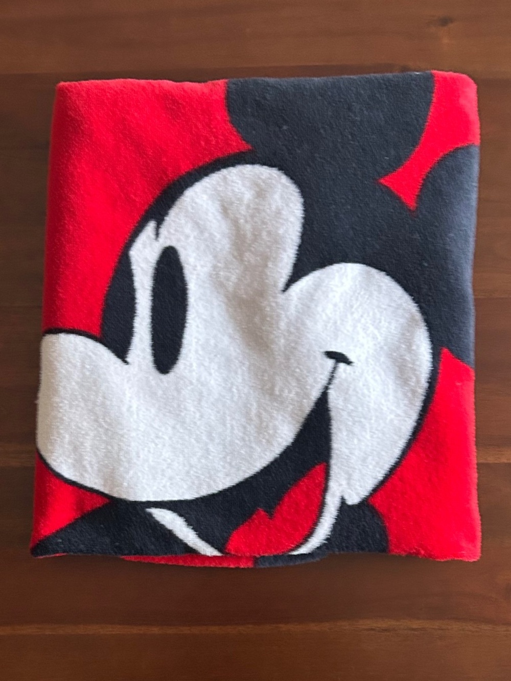 Vintage Disney Mickey Mouse Classic Red & Black Beach Towel